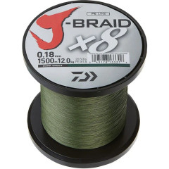DAIWA pletená šňůra J-Braid barva Dark Green -  0,06mm/4kg