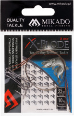 MIKADO Ocelové lanko s dvojháčkem - hnědé   35cm/10kg/2ks ZG11-030