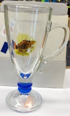 Sklenička vysoká, s uchem (motiv kapr)