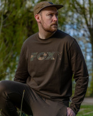 FOX triko camo S CFX109 LONG SLEEVE KHAKI/CAMO T-SHIRT