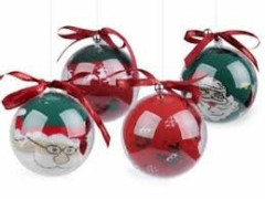 Vánoční ponožky v dárkové plastové kouli s mašlí